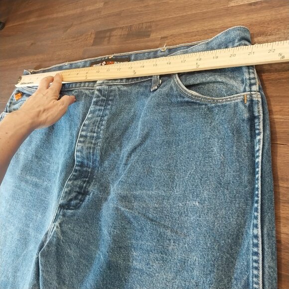 Wrangler FR Jeans Mens 42x34 Blue Flame Resistant 13MWZ Original Fit ARC Denim, - Picture 11 of 13